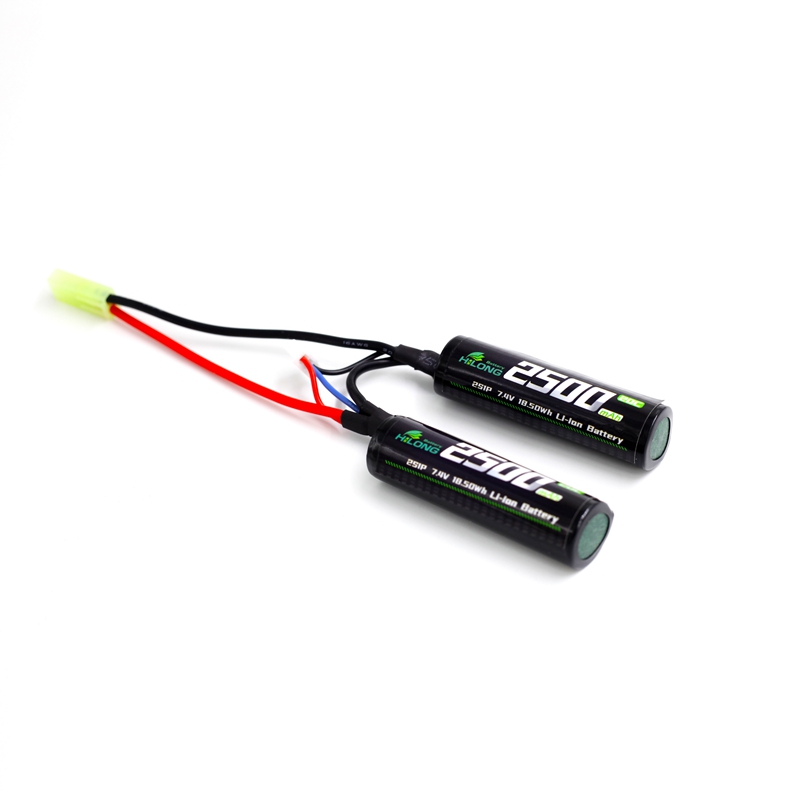 2500mAh 7.4V 20C/35C Nunchuck / Twins / Split High Power Lithium Ion Battery Pack for Military Airsoft