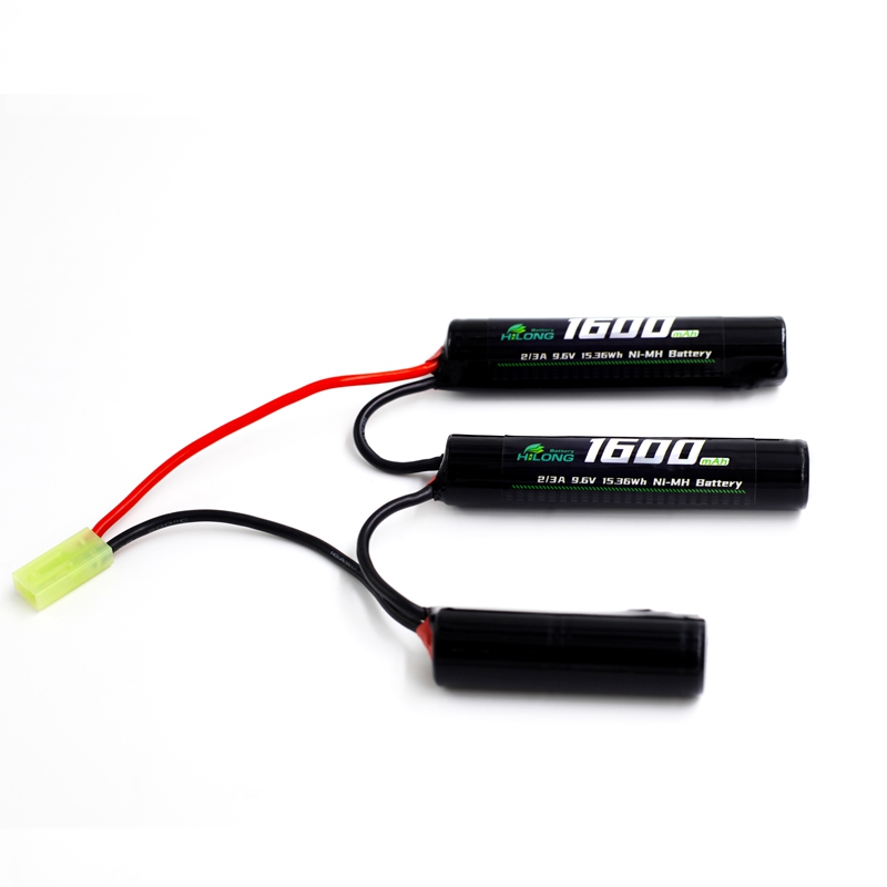 1600mAh 9.6V 2/3A Split L3L3L2 Ni-MH  High Power Battery Pack for Military Airsoft