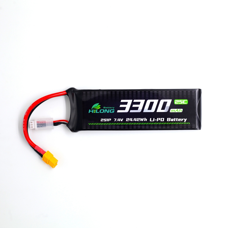 Hilong 3300mAh 7.4V 25C Li-PO Battery Pack for Aircraft, airplane, helicopter