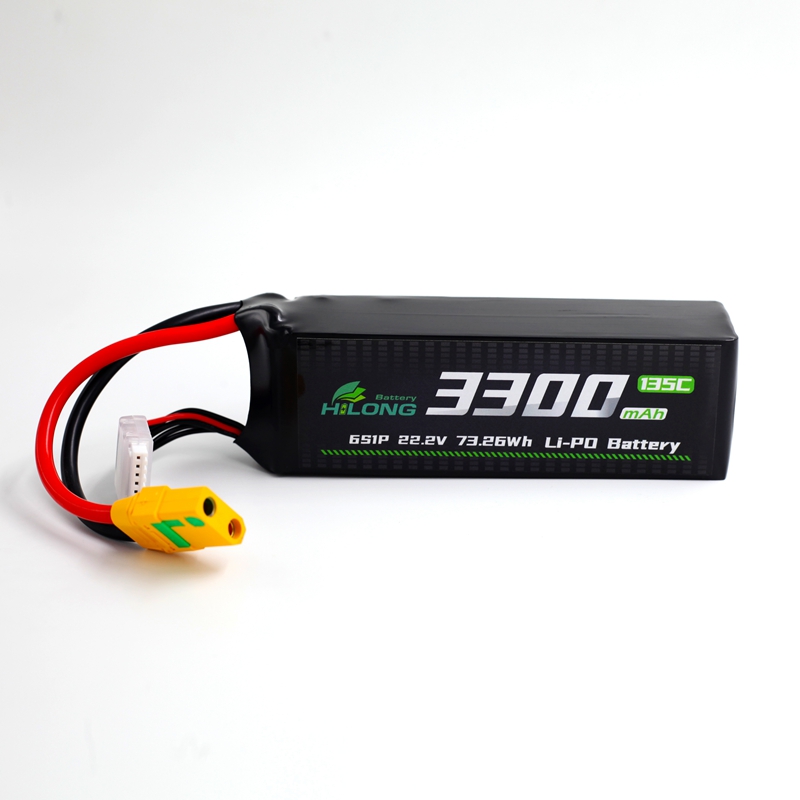 Hilong 3300mAh 22.2V 135C Li-PO Battery Pack for Aircraft, airplane, helicopter