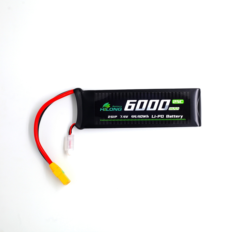 Hilong 6000mAh 7.4V 25C Li-PO Battery Pack for Aircraft, airplane, helicopter