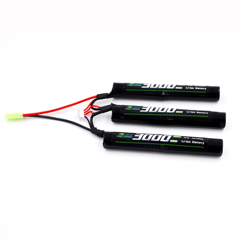 3000mAh 11.1V 20C/35C Triplet / Split / Nunchuck High Power Lithium Ion Battery Pack for Military Airsoft