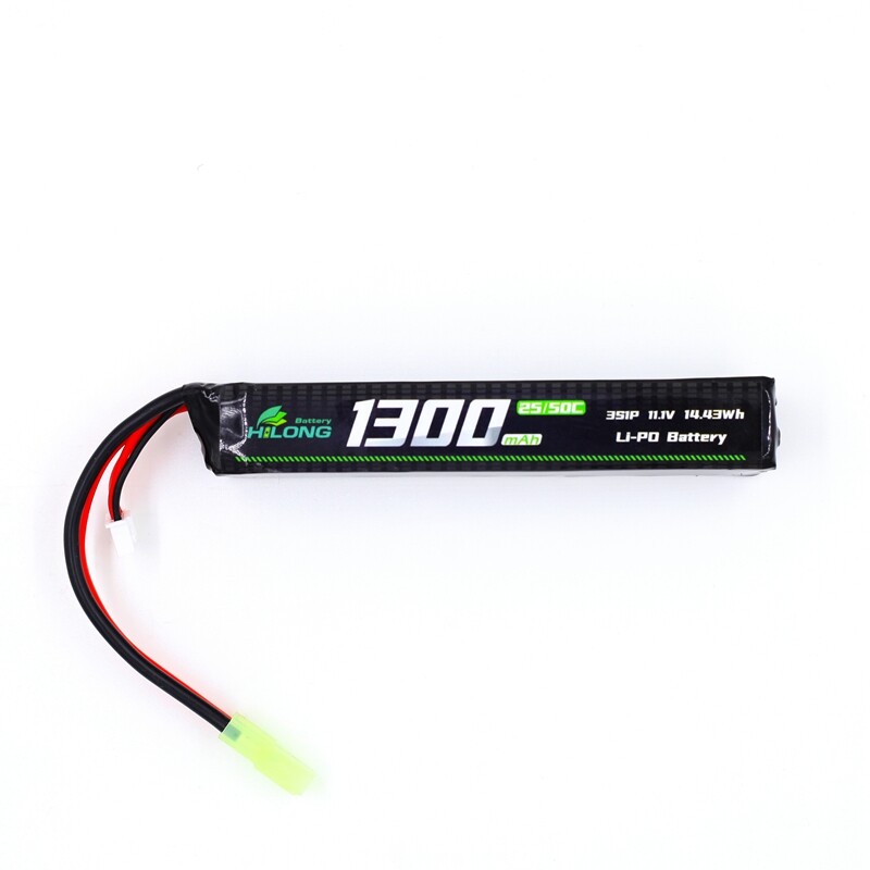 unnamed file 205 - 1300mAh 11.1V 25C/50C Stick High Power Li-PO Battery Pack for Military Airsoft