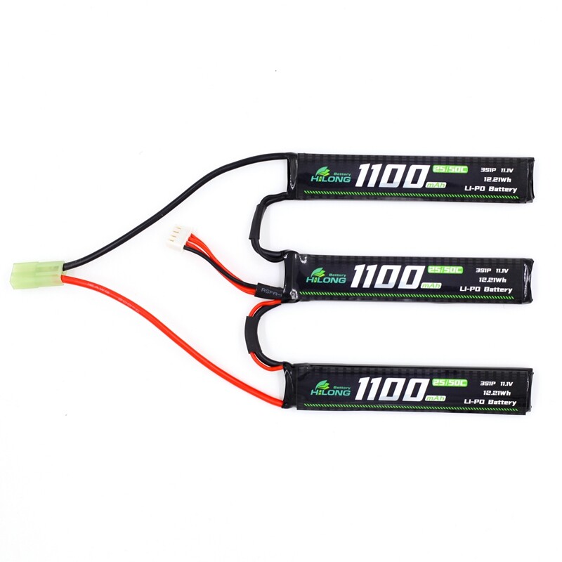 unnamed file 209 - 1100mAh 11.1V 25C/50C Triplet High Power Li-PO Battery Pack for Military Airsoft